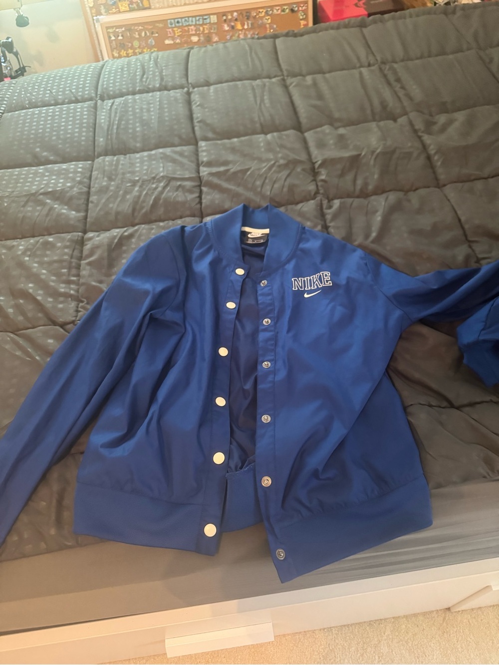 Nike Men’s Royal Blue Light Bomber Jacket with White Accents